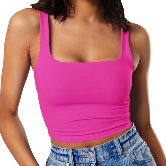Express Body Contour Square Neck Cropped Tank Top S - Picture 1 of 5